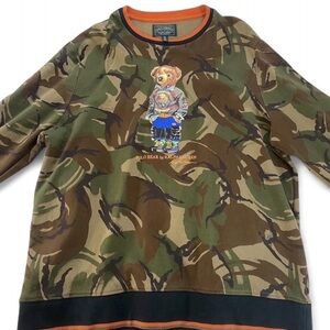 Polo Ralph Lauren Country Camouflage Bear Crewneck Sweater Mens XXL